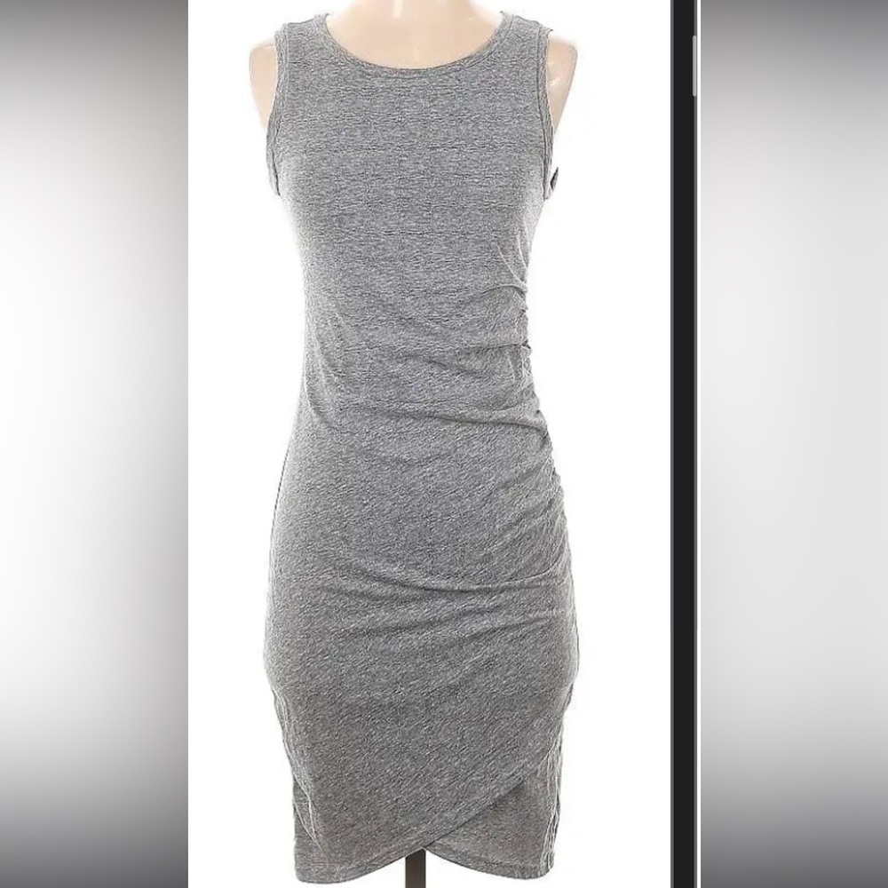 Heather grey cotton midi dress